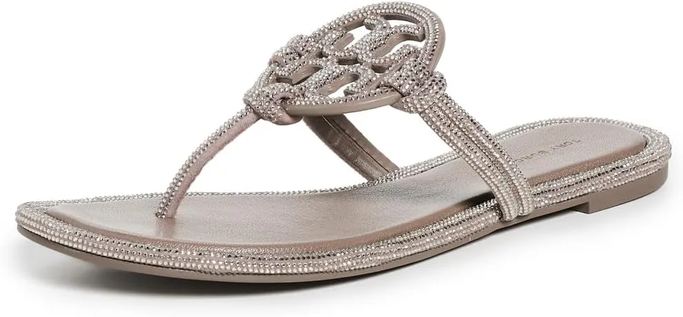 Tory Burch Women's Miller Knotted Pave Flat Sandal