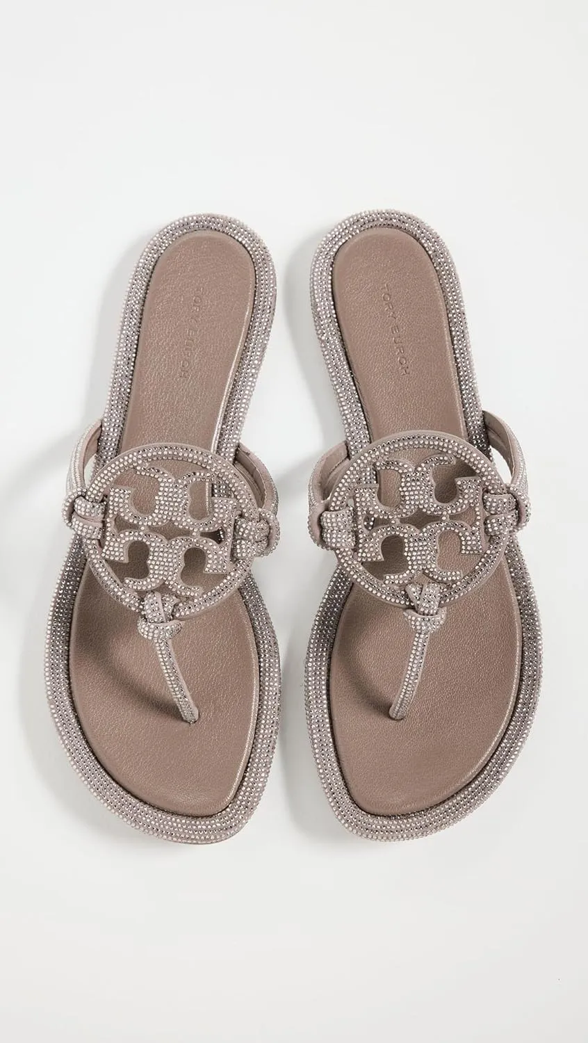 Tory Burch Women's Miller Knotted Pave Flat Sandal