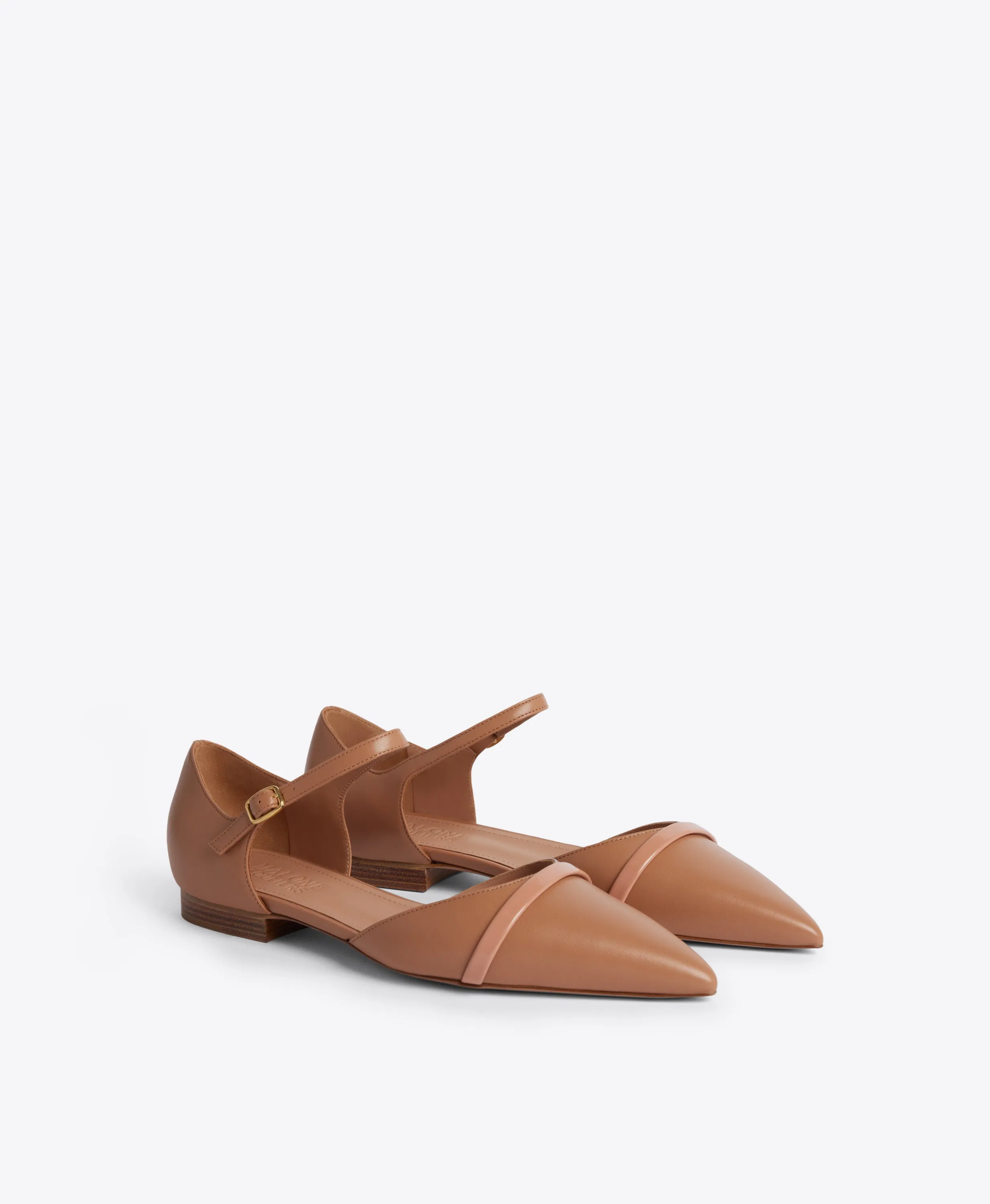 Ulla Blush Leather Flat Pumps
