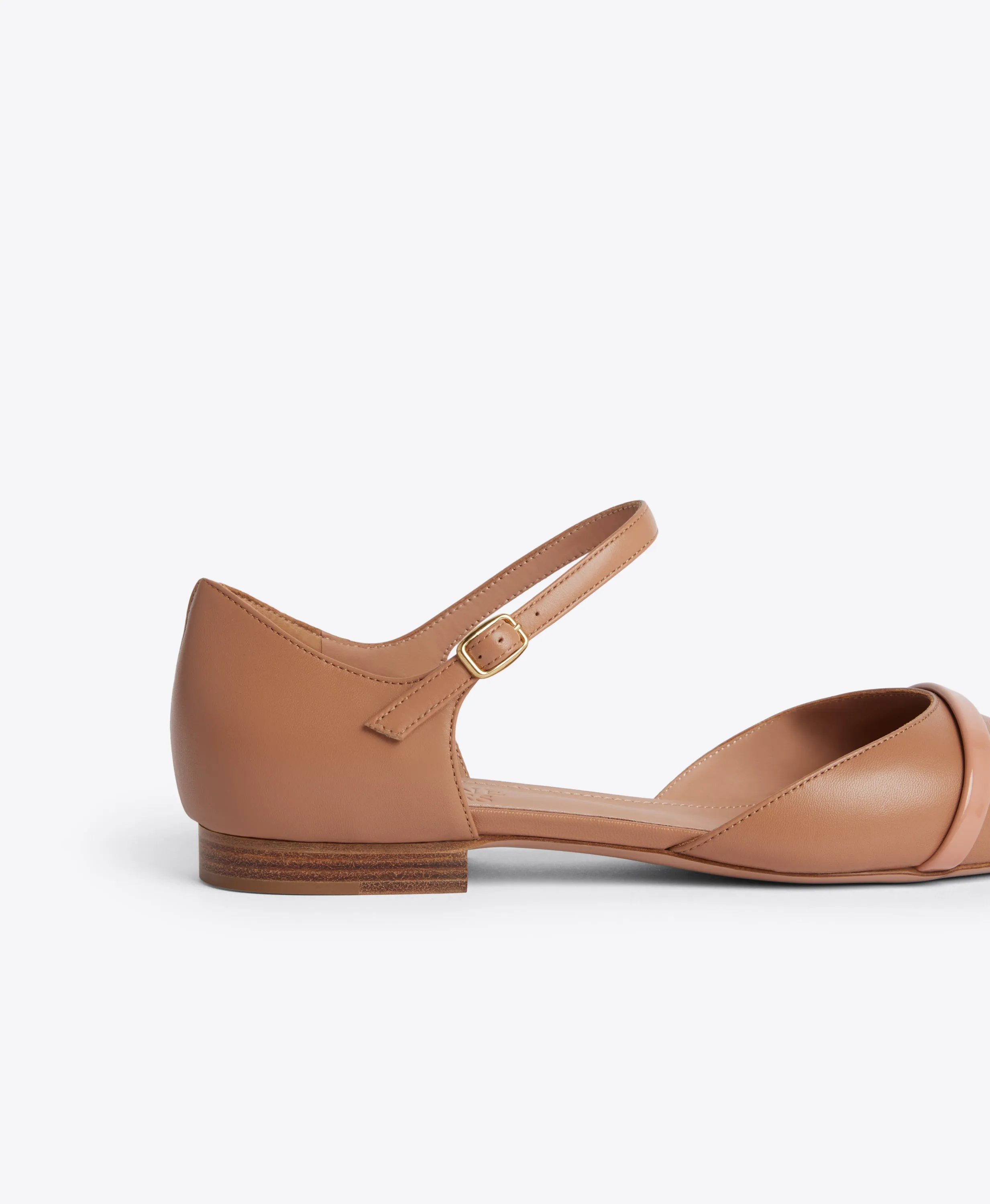 Ulla Blush Leather Flat Pumps