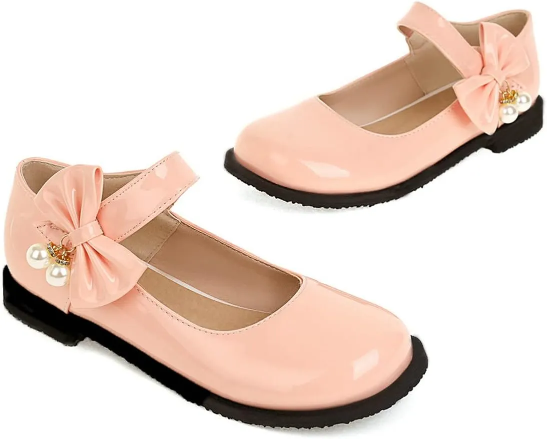 UniqueStride Womens Ballet Mary Janes Flats Patent Leather Platform Low Heels Pumps Round Toe Buckle Strap Cute Shoes