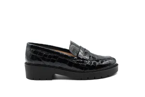 Valencia Black Crco Chunky Penny Loafer