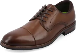Vance Co. Mens Manning Cap Toe Lace-up Derby Padded Collar Tru Comfort Foam Block Heel Round Toe Dress Shoe Brown 10.5 Medium Mens US