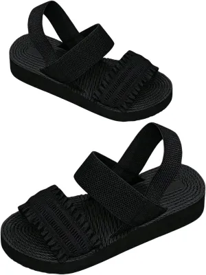 Verdusa Women's Woven Ankle Strap Sandals Double Band Open Toe Braided Summer Flat Shoes