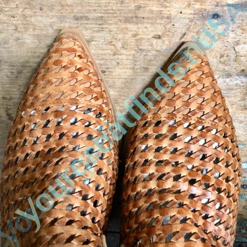 Vintage Woven Brown Leather Mules Sbicca Size 7 Shoes