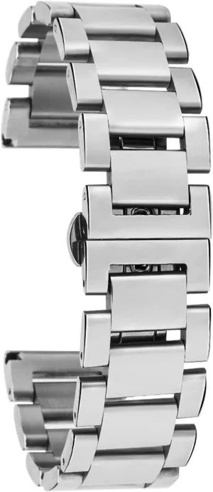 Watch Strap 18mm 20mm 22mm Stainless Steel Bracelet Silver Metal Nagged Wrist Band with Spring for Replacement Wristband for Men and Women