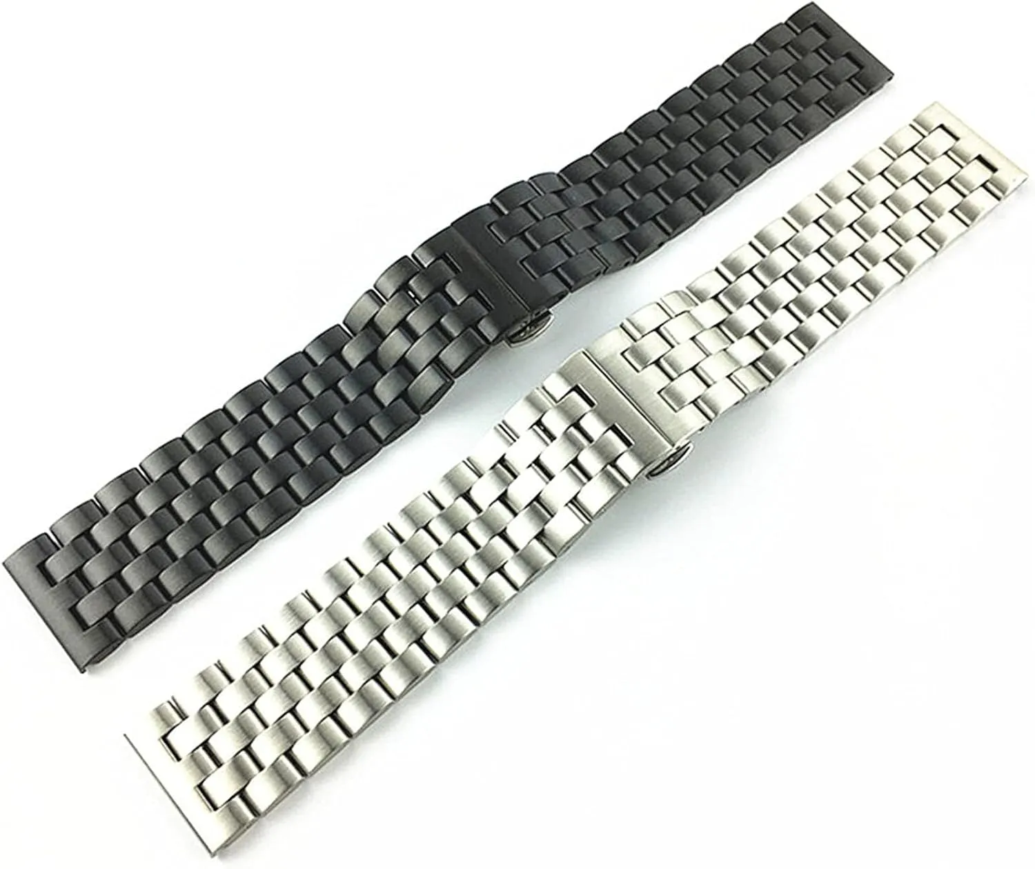 Watch Strap Stainless Steel Flat Interface Band Men's And Women's Metal Matte Butterfly Buckle Wrist Belt 18mm19mm20mm21mm22mm24mm26mm