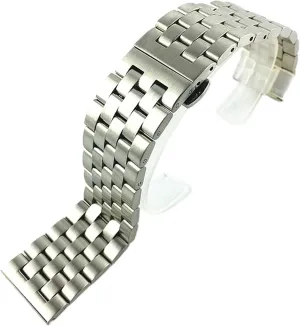 Watch Strap Stainless Steel Flat Interface Band Men's And Women's Metal Matte Butterfly Buckle Wrist Belt 18mm19mm20mm21mm22mm24mm26mm