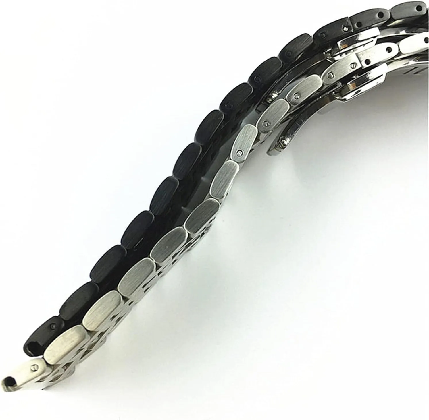 Watch Strap Stainless Steel Flat Interface Band Men's And Women's Metal Matte Butterfly Buckle Wrist Belt 18mm19mm20mm21mm22mm24mm26mm