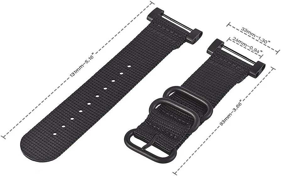 Watch Wrist Band Compatible with Suunto Core, Premium Woven Nylon Canvas Strap Replacement Kit, 24mm Sport Strap, Lugs Adapter, Threadlocker, Screw Tools