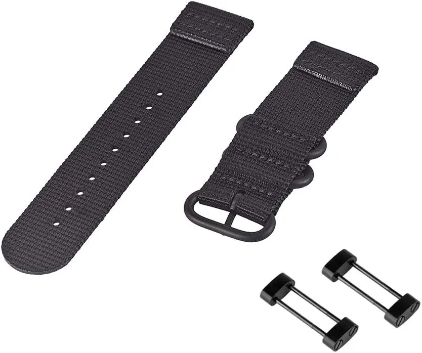 Watch Wrist Band Compatible with Suunto Core, Premium Woven Nylon Canvas Strap Replacement Kit, 24mm Sport Strap, Lugs Adapter, Threadlocker, Screw Tools