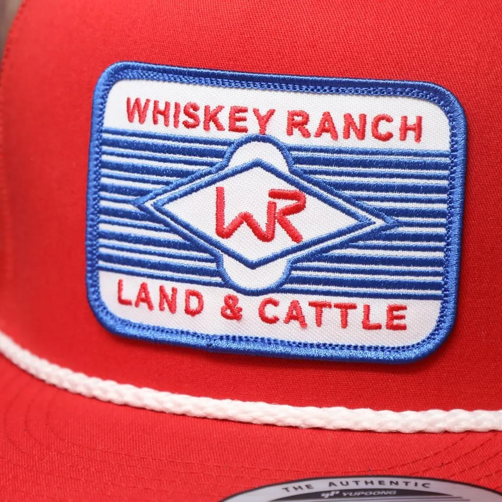 WHISKEY BENT HAT CO. Whiskey Ranch Land & Cattle, Mesh Snapback Trucker Hats
