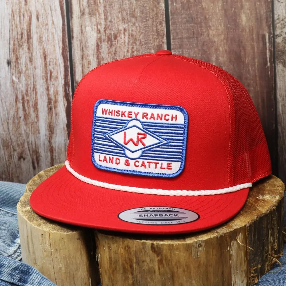 WHISKEY BENT HAT CO. Whiskey Ranch Land & Cattle, Mesh Snapback Trucker Hats