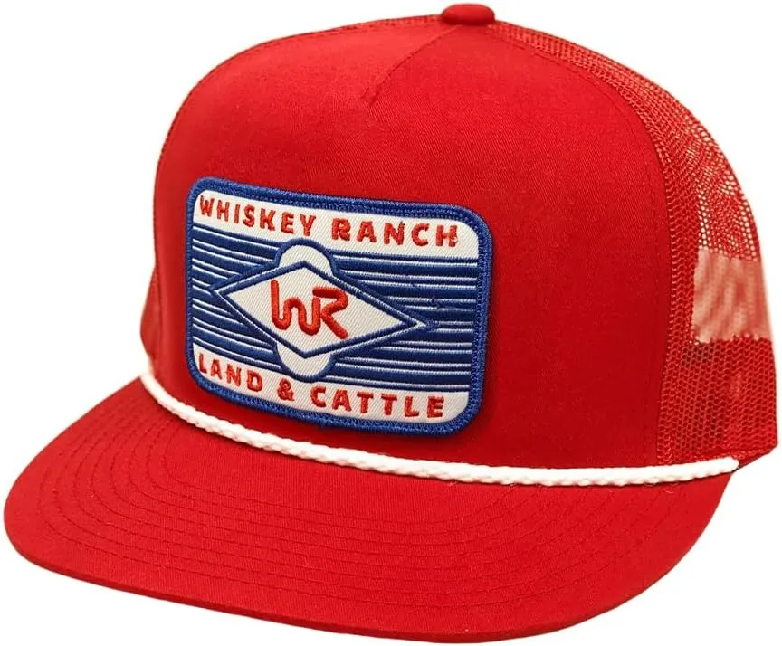 WHISKEY BENT HAT CO. Whiskey Ranch Land & Cattle, Mesh Snapback Trucker Hats