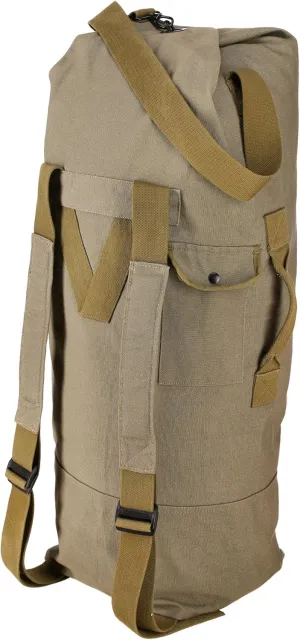 WHITEDUCK G.I Top Load Military Rucksack Style Double Strap Duffel Bag Heavy Duty and Water Resistant- Gym, Sports, Travel, Hiking, Backpacking (Olive, Standard 21" x 37")