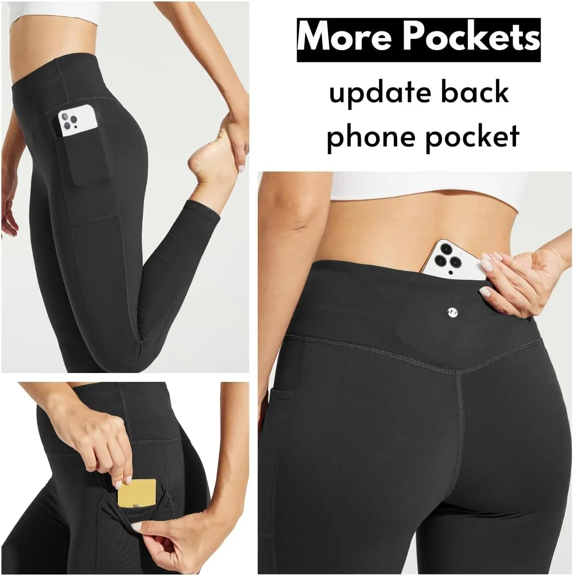 Willit Women's Fleece Lined Leggings High Waisted Winter Thermal Yoga Running Pants with Pockets