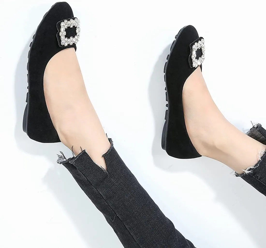 Women Loafers Flat Shoes Rhinestone Bow Summer Slip ons