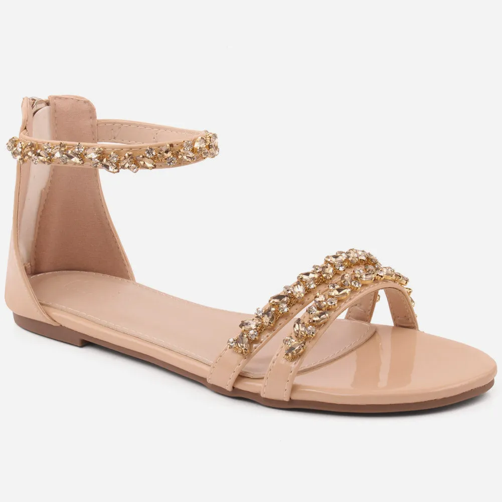 Women "BARBARA" Evening Flat Sandals