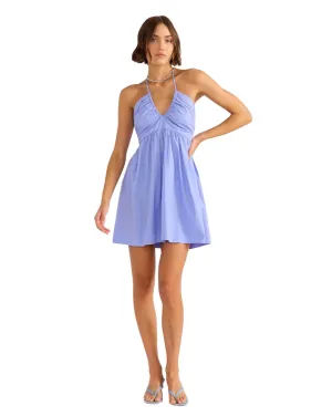 Womens Avalon U Neck Mini Dress - Jacaranda Blue