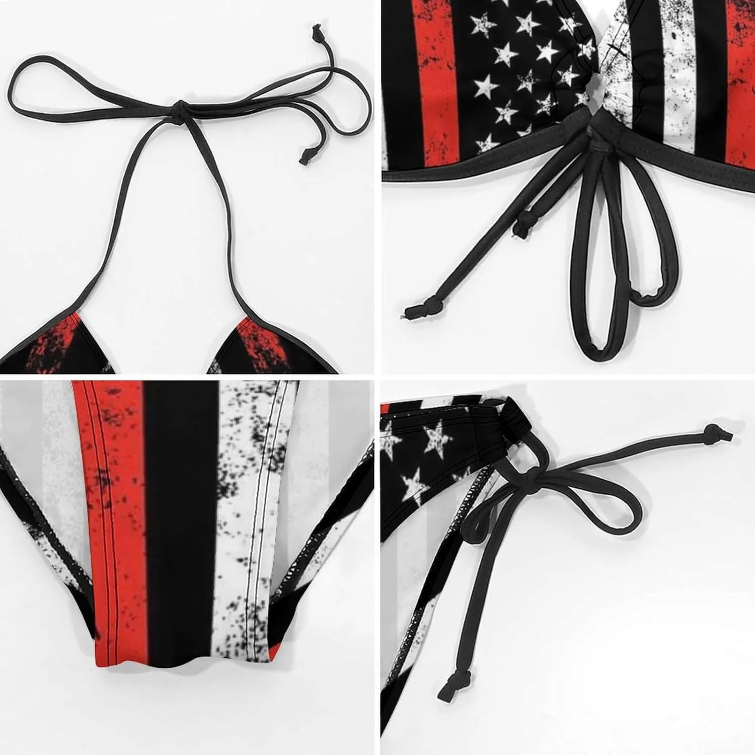 Women's Bikini Set Two Piece Swimsuit Spaghetti Strap Top Triangle Bikini Cheeky Beach Bathing Suits