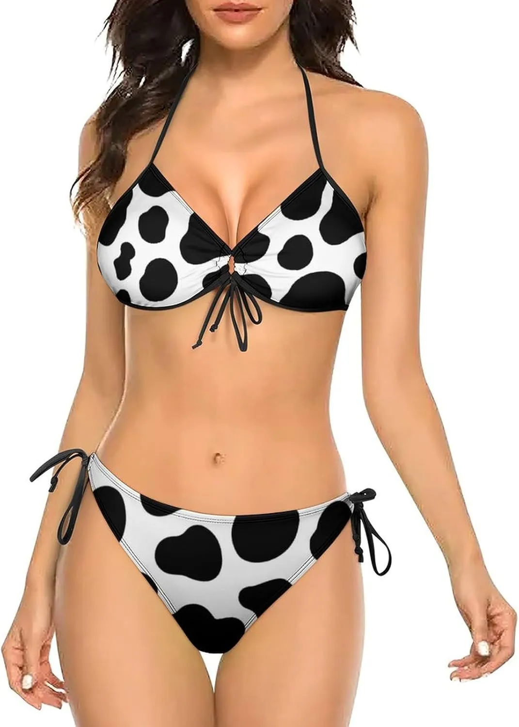 Women's Bikini Set Two Piece Swimsuit Spaghetti Strap Top Triangle Bikini Cheeky Beach Bathing Suits