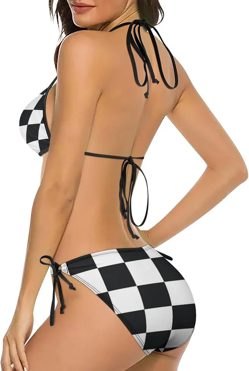 Women's Bikini Set Two Piece Swimsuit Spaghetti Strap Top Triangle Bikini Cheeky Beach Bathing Suits