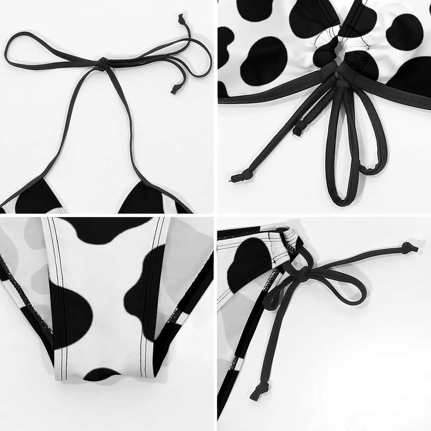 Women's Bikini Set Two Piece Swimsuit Spaghetti Strap Top Triangle Bikini Cheeky Beach Bathing Suits