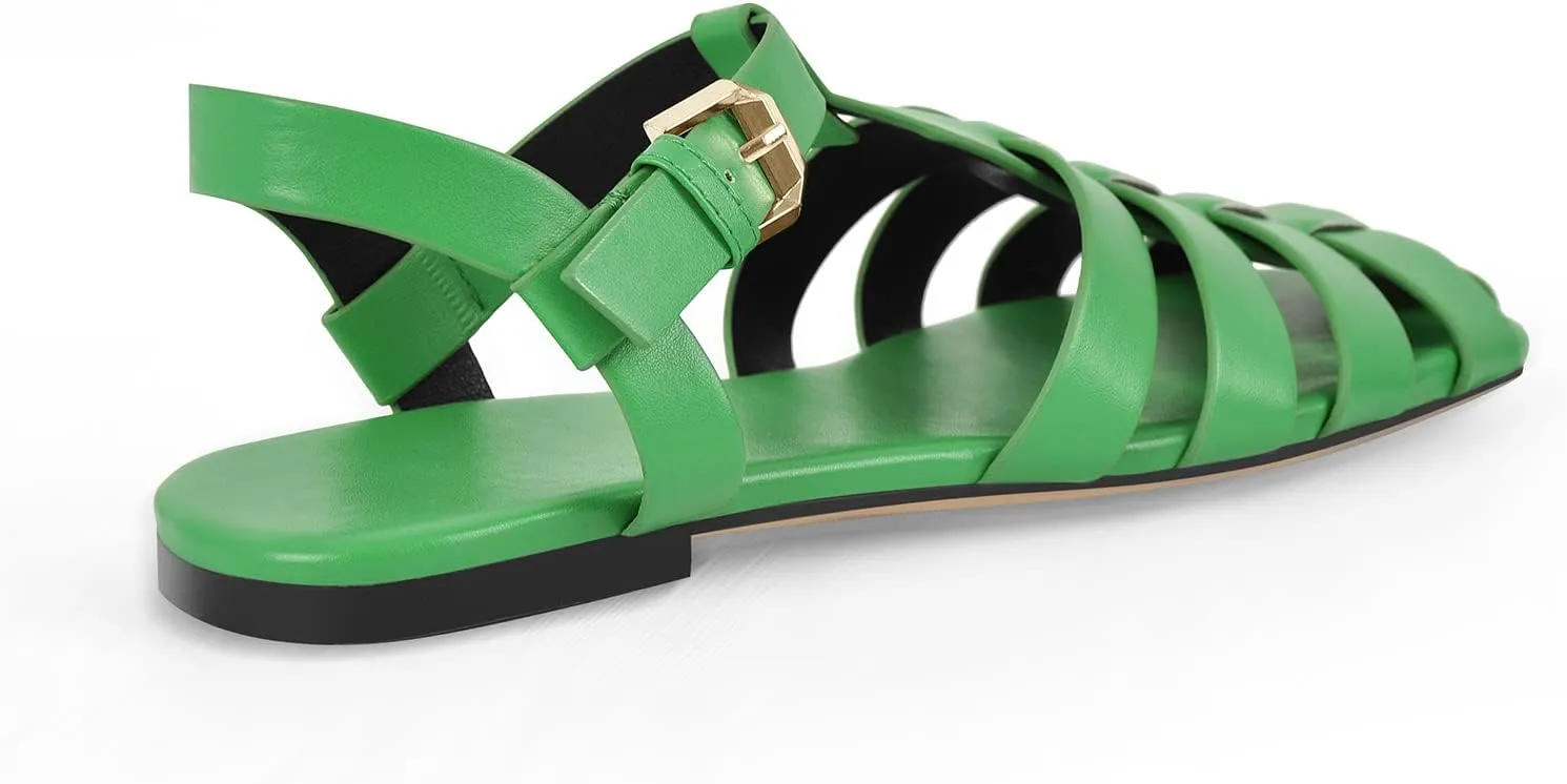 Women's Gladiator Flatform Pumps T-Strap Ankle Strappy Slingback Party Dressy Summer Roman Flat Sandals