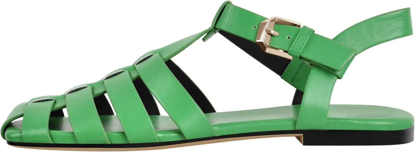 Women's Gladiator Flatform Pumps T-Strap Ankle Strappy Slingback Party Dressy Summer Roman Flat Sandals
