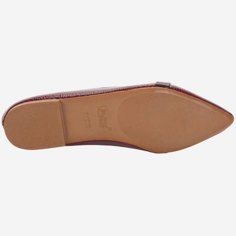 Women's "POLLI" Pointed Toe Slip On Flat Pumps