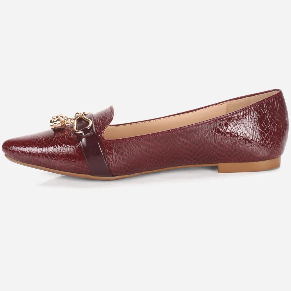 Women's "POLLI" Pointed Toe Slip On Flat Pumps