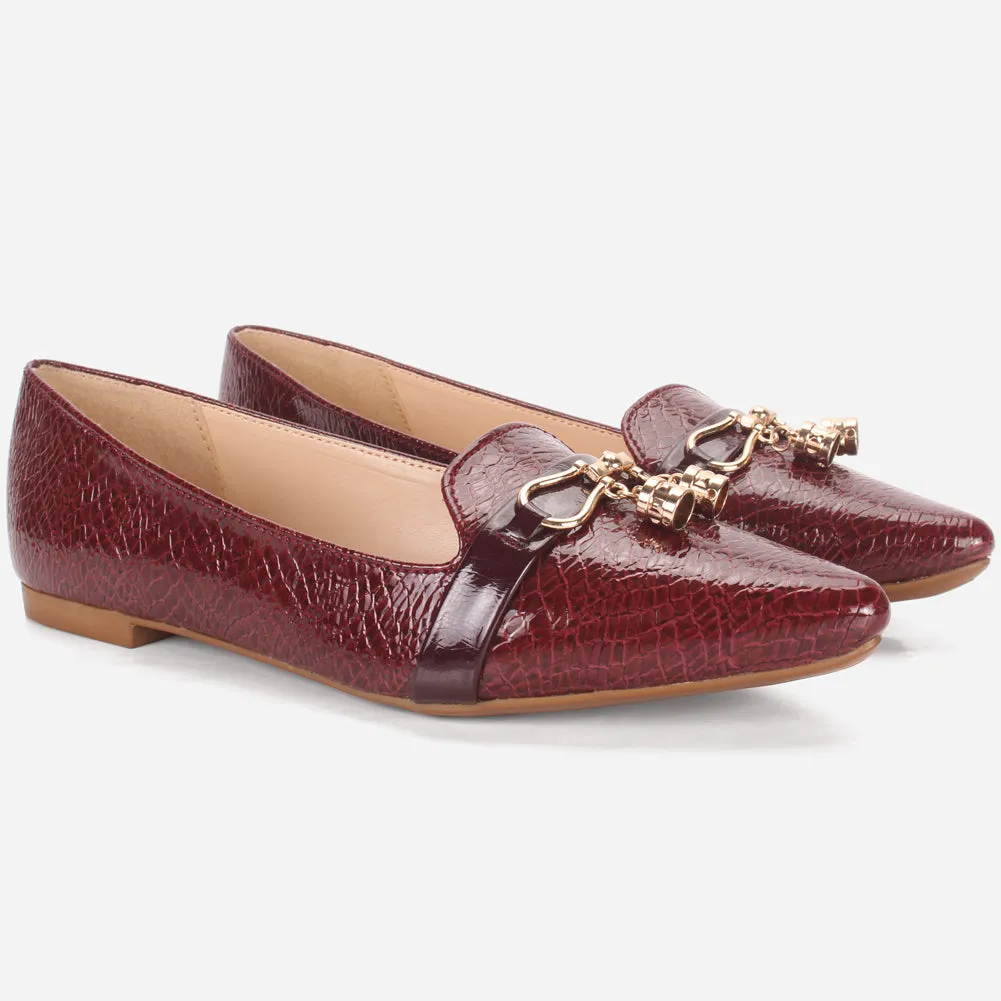 Women's "POLLI" Pointed Toe Slip On Flat Pumps
