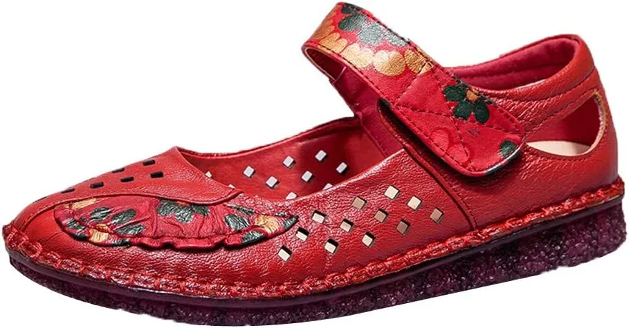 Women's Soft Bottom Flat Ankle Strap Shallow Fashion Sandals Hollow Dance Shoes