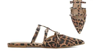 Women's T strap Point Toe Flat - ELKIES