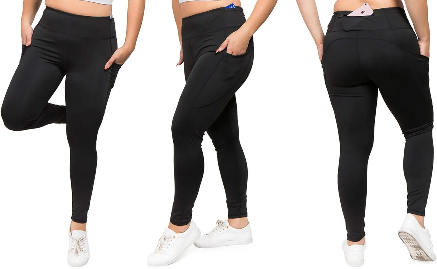 YELETE Women's Jogging Pants High Waist Lattice Ankle Cutout Workout Leggings with Pockets