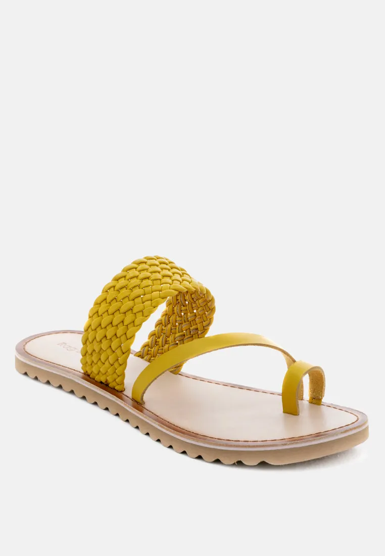 Zina Braided Leather Flat Sandal By Ruw