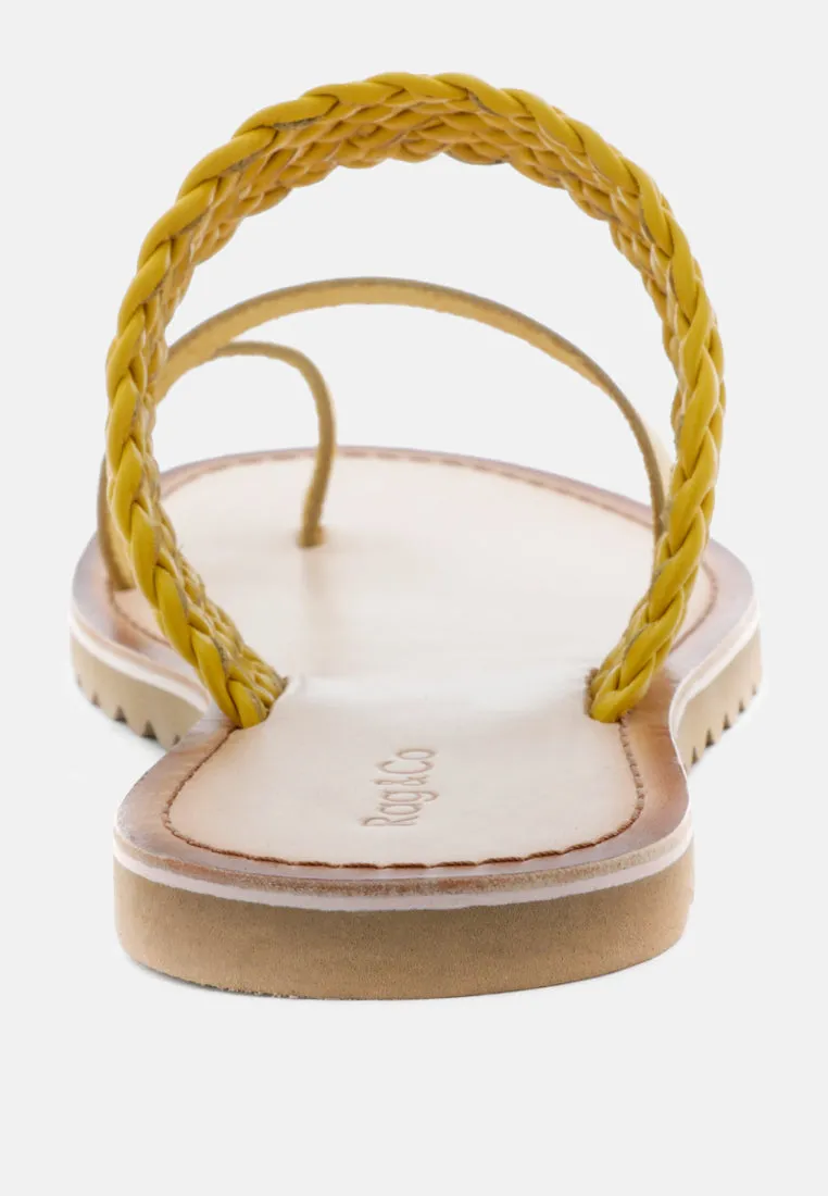 Zina Braided Leather Flat Sandal By Ruw