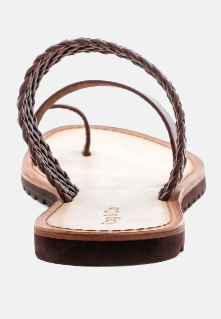 Zina Braided Leather Flat Sandal By Ruw