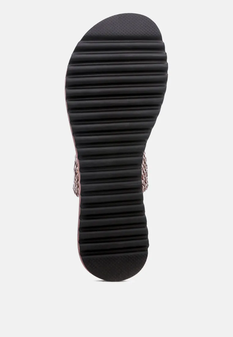 Zina Braided Leather Flat Sandal By Ruw