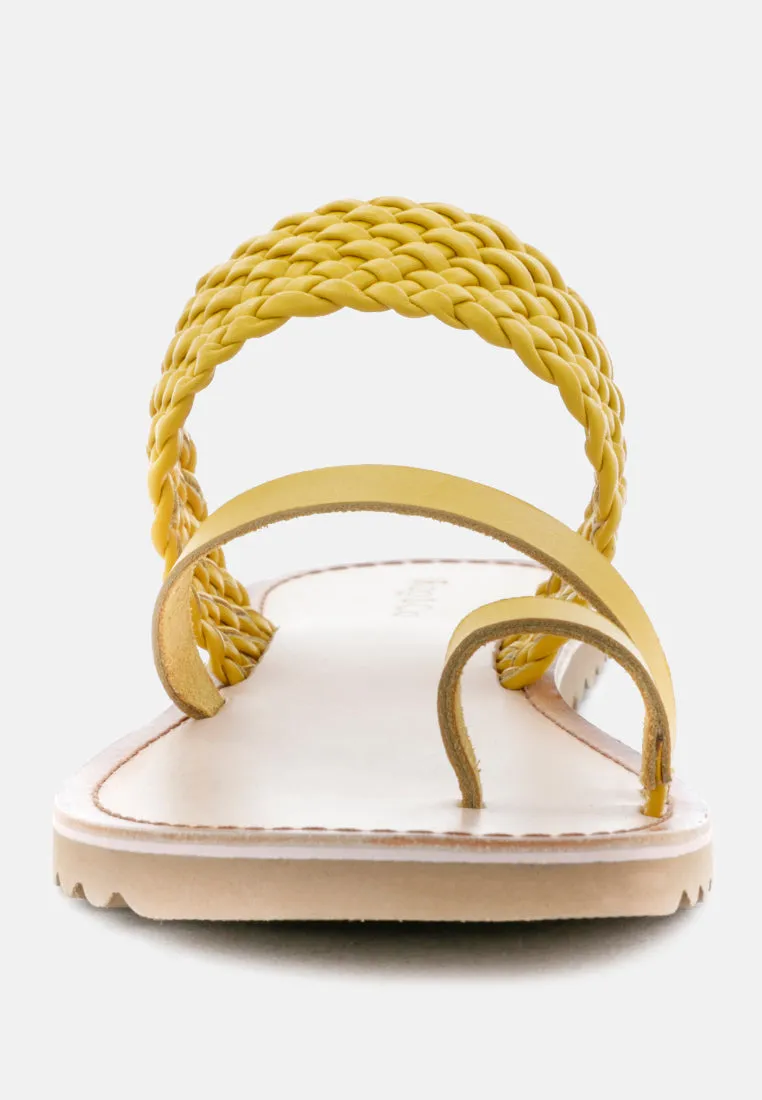 Zina Braided Leather Flat Sandal By Ruw