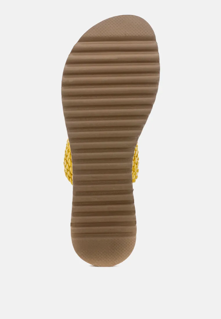 Zina Braided Leather Flat Sandal By Ruw