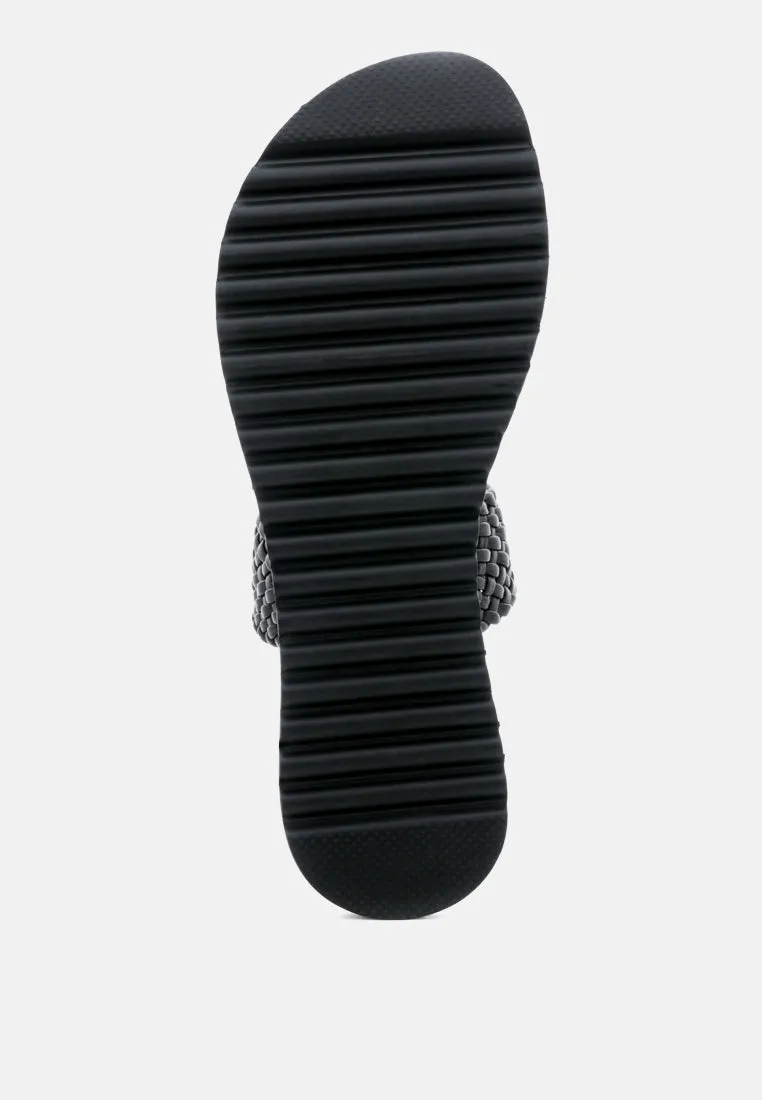 Zina Braided Leather Flat Sandal By Ruw