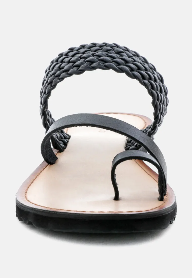 Zina Braided Leather Flat Sandal By Ruw