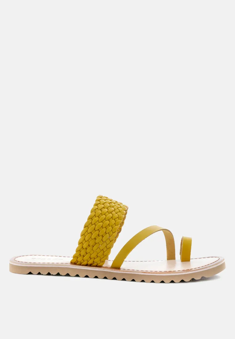 Zina Braided Leather Flat Sandal By Ruw