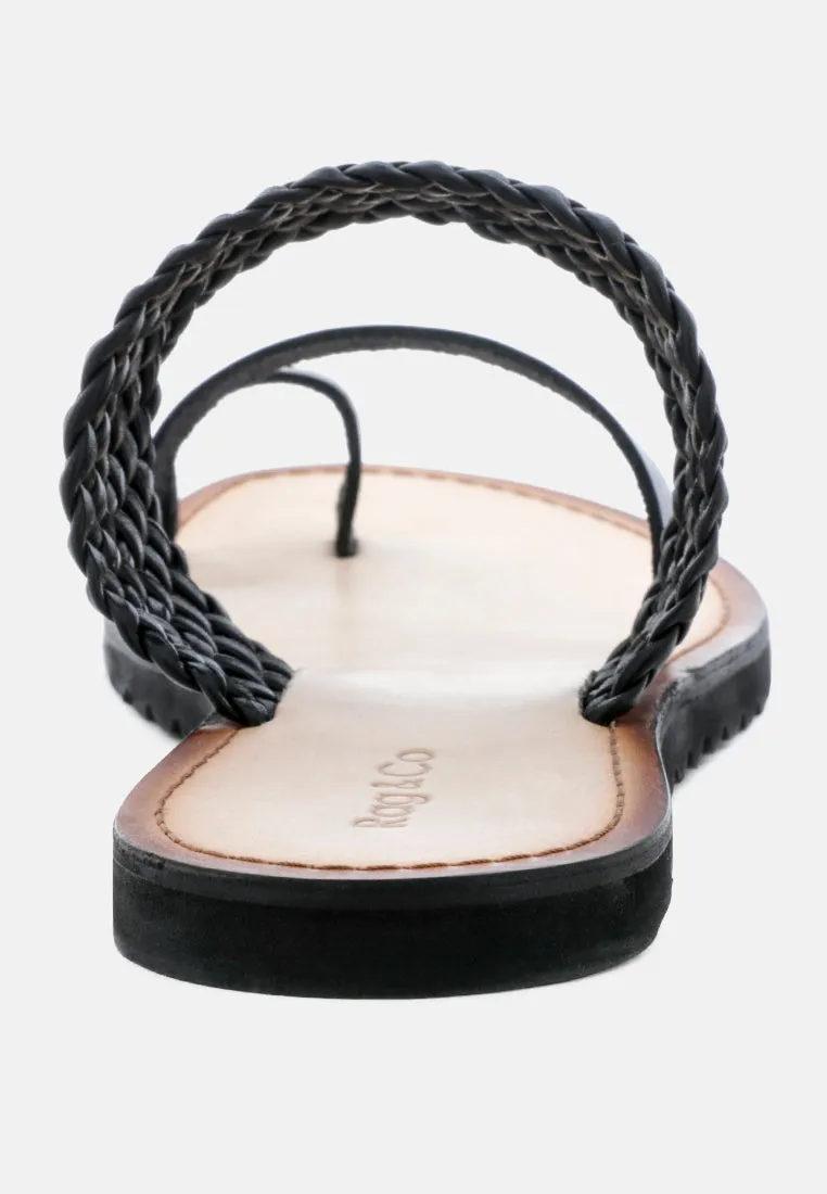 Zina Braided Leather Flat Sandal By Ruw