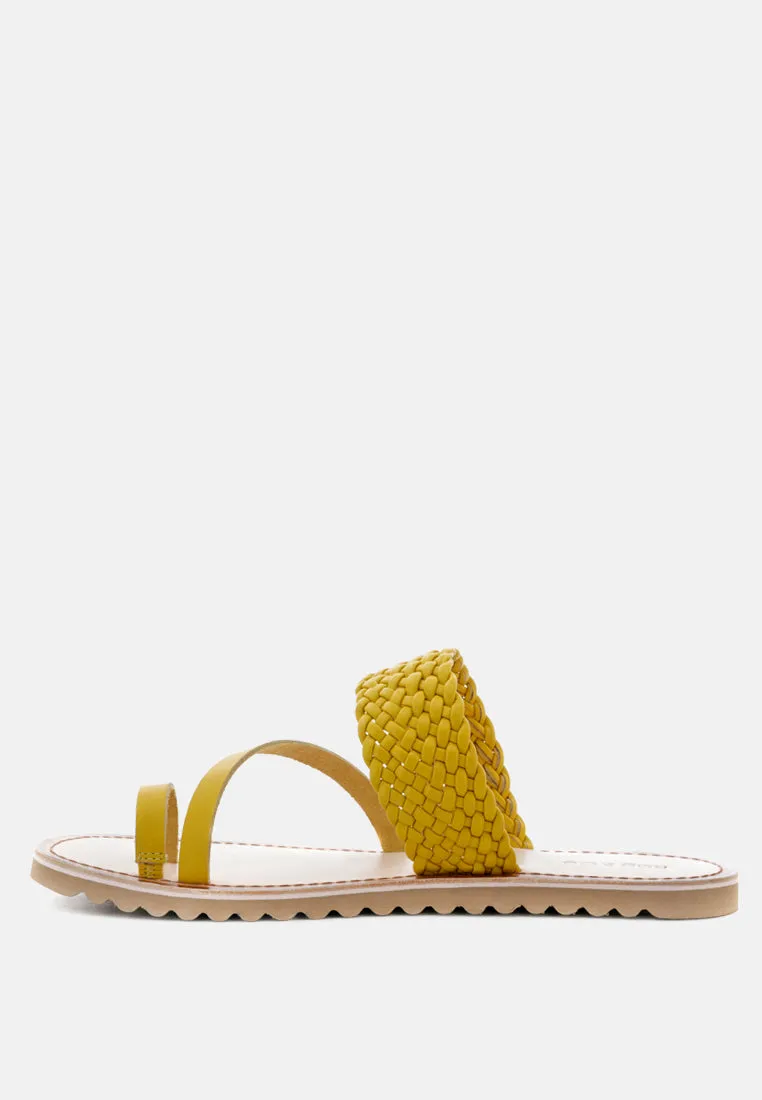 Zina Braided Leather Flat Sandal By Ruw